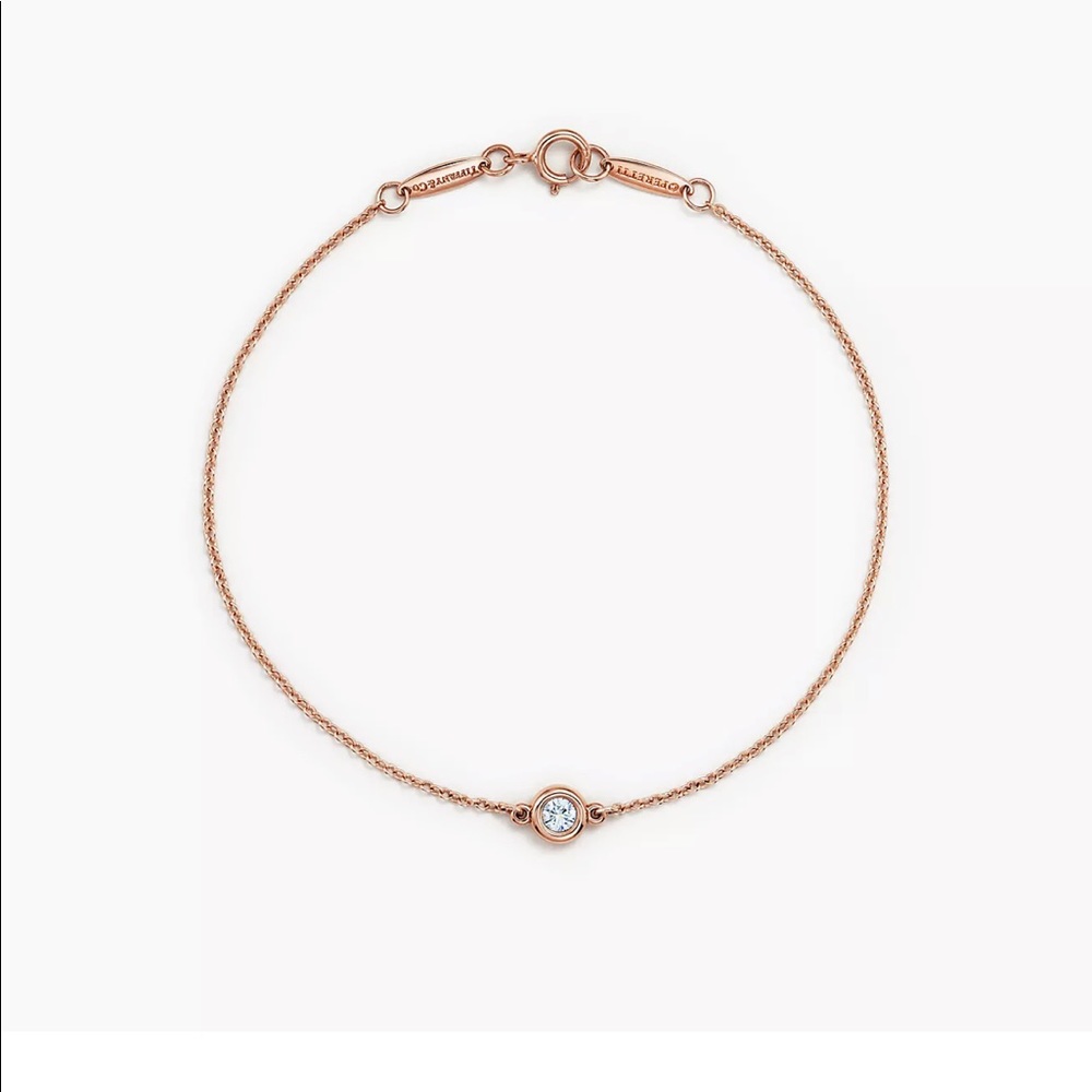 Tiffany & Co. Elsa Peretti Diamonds by the yard 18k Rose Gold Bracelet .10cw NWT